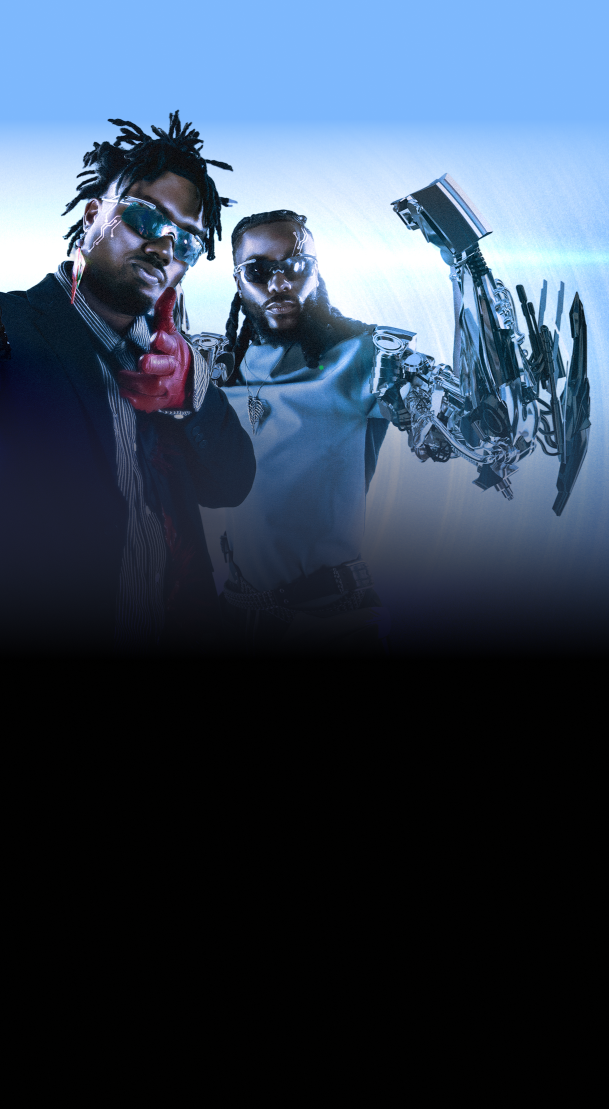 UnitedMasters Partner Artist EarthGang with Real-Time Royalties background.